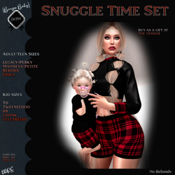 Second Life Marketplace - {Boujee Baby}Mommy & Me Pjs Pink & Cream Set
